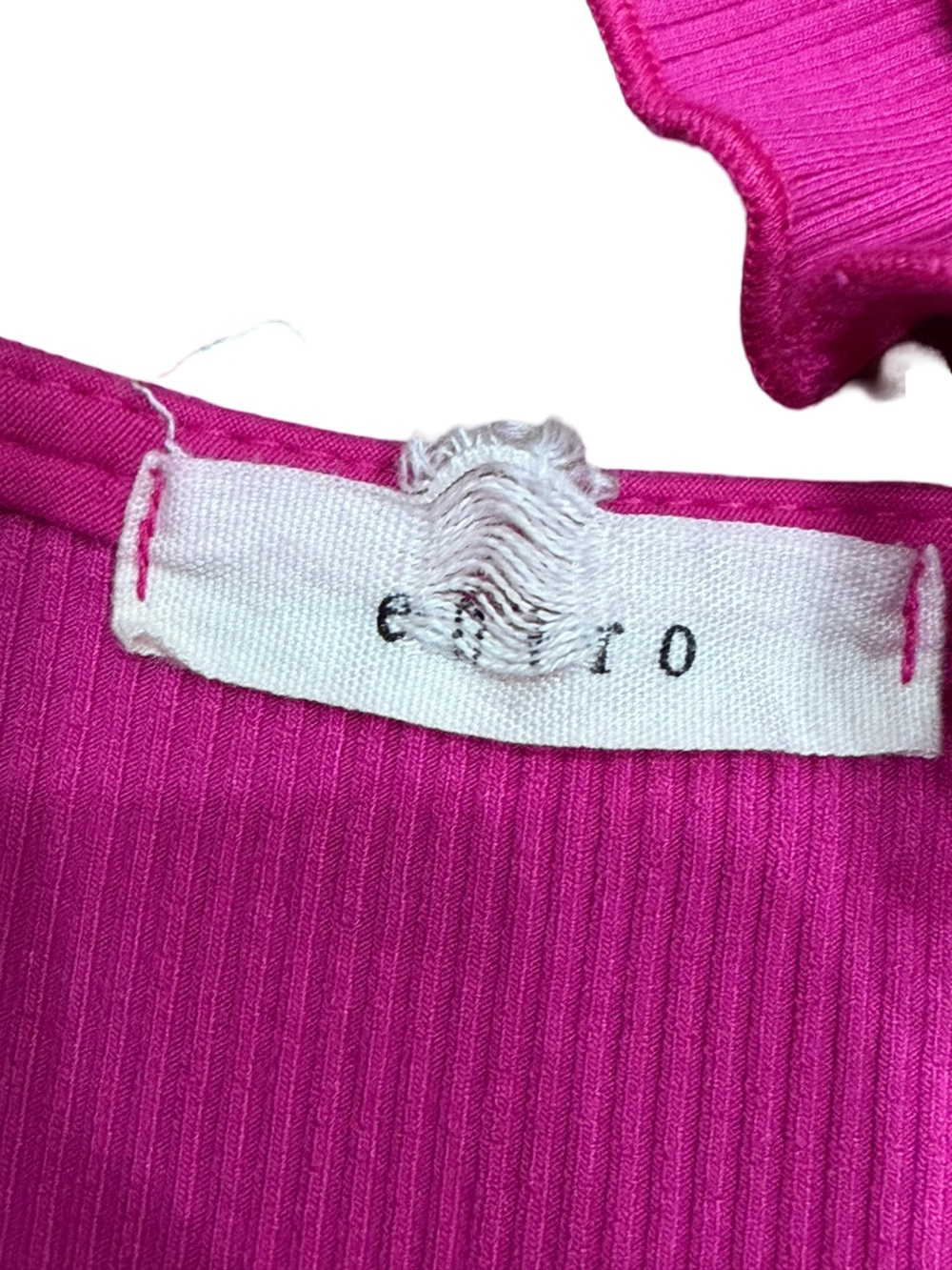 💖 Entro Hot Pink Cropped Wide Leg Jumpsuit Ruffled Strap Size Small - Picture 8 of 14